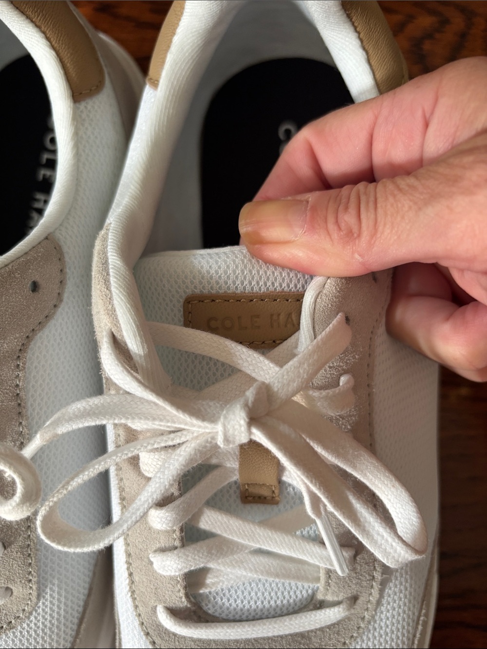 Cole Haan White & Beige Men's Lace-Up Sneakers - Picture 4 of 8